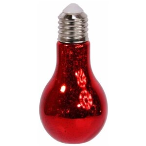 Светильник лампа накаливания, красный, 10 тёплых белых микро LED-огней, 9х9х18.5 см, батарейки, Koopman International