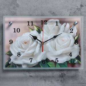 Сюжет Часы-картина настенные, интерьерные "Розы", бесшумные, 30 х 20 см