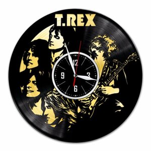 T. Rex - настенные часы из виниловой пластинки (с золотой подложкой)