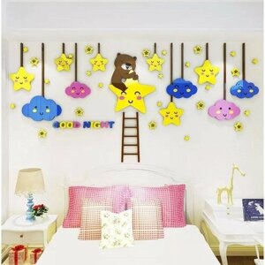 TAKE IT EASY Наклейки интерьерные "Звезды", детские, декор на стену, панно 120 х 57 см