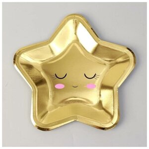 Тарелки бумажные КНР "Детские грезы" звезда, 25 см, набор 6 шт (7426106)