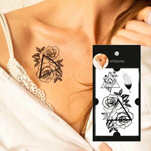 Татуировка 'Роза в треугольнике'