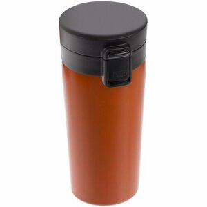Термостакан термокружка для кофе чая с крышкой автомобильная металлическая походная кружка герметичная двухслойная вакуумная с ситечком No Leak Infuser, оранжевый
