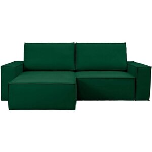 Угловой диван-кровать Forrest Конер зеленый, левый угол, Еврокнижка, 250х155х65 см