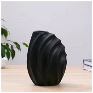 Ваза керамика Волны 5,5х16х23 см, d горлышка 3,5 см, микс