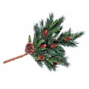 Ветка хвойная еловая с шишками, хвоя - PVC, 71 см, National Tree Company 31PC28S/PC-28S