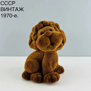Винтажная игрушка "Лев"Поролон, флок. СССР, 1970-е.