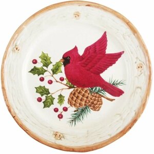 Винтажная тарелка "Красный кардинал"Керамика, деколь. Sonoma, Китай, конец ХХ века.