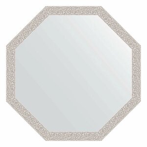 Зеркало настенное Octagon EVOFORM в багетной раме мозаика хром, 68,2х68,2 см, для гостиной, прихожей, кабинета, спальни и ванной комнаты, BY 3681