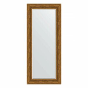 Зеркало настенное с фацетом EVOFORM в багетной раме травленая бронза, 64х149 см, для гостиной, прихожей, кабинета, спальни и ванной комнаты, BY 3550