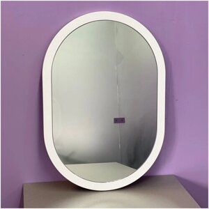 Зеркало овальное для ванной Капсула белое 45х65 см