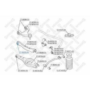 77-00370-sx_сайлентблок рычага зад. подв. nissan teana Stellox 7700370SX