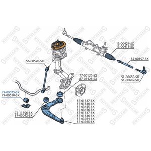 79-00075-SX Втулка стабилизатора переднего Бренд STELLOX для автомобиля центральная d18 Peugeot 206 1.1/1.4/1.9D 98-02