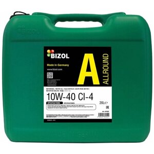 85322 BIZOL НС-синтетическое моторное масло Allround 10W-40 CI-4/SL A3/B4/E7 DH-1 (20л)
