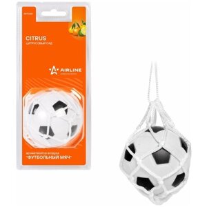 AIRLINE Ароматизатор для автомобиля Футбольный мяч AFFO061, Цитрусовый сад 1 мл 30 г фруктовый белый/черный