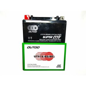 Аккумулятор 12В 7Ач OUTDO UTX7A-BS (MF) (кислотный, герметичный) (прямая полярн) (150х87х94мм)