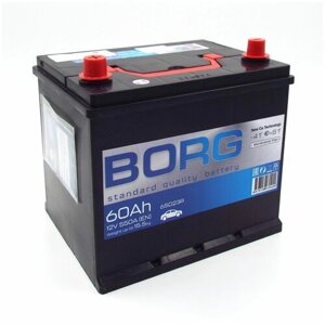 Аккумулятор автомобильный АКБ для машины Аккумуляторная батарея для авто BORG Standart Asia 65D23L 60 А*ч 230x175x225 о. п. Обратная полярность