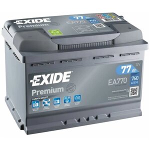 Аккумулятор Exide Premium EA770 77 Ач 760А обр. пол.
