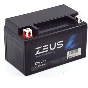 Аккумулятор стартерный для мотоцикла/квадроцикла/скутера ZEUS SUPER AGM YTX7A-BS (12V/7Ah) (MT 12-7, UTX7A-BS, CT 1207)