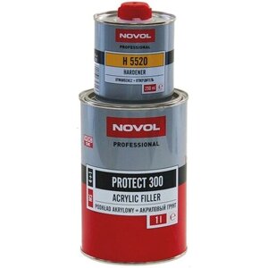 Акриловый грунт Novol Protect 300 MS 4+1 Acrylic Filler серый 1 л. с отвердителем 0,25 л.