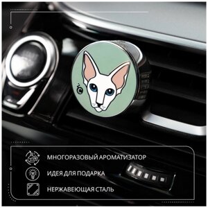 Ароматизатор для автомобиля автопарфюм многоразовый на дефлектор медальон CAROMIC кошка
