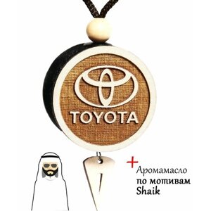 Ароматизатор (парфюм) в машину / освежитель воздуха / Пахучка в авто диск 3D белое дерево Toyota, аромат №63 Шейх