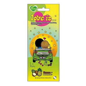 Ароматизатор подвесной картон Areon LOVE IS - кокос-ананас (LI K 0008)