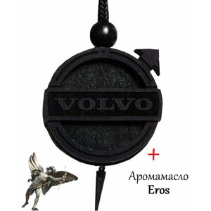 Ароматизатор в машину (освежитель воздуха в автомобиль), диск черное дерево Volvo, аромат №6 Eros men