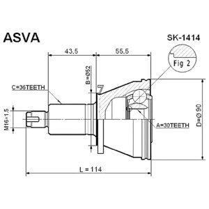 ASVA SK1414 (6Q0498099E) шрус внешний перед прав / лев
