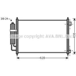 AVA DN5328D Радиатор кондиционера с осушителем Nissan X-Trail 03/07- 1шт