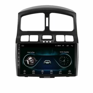 Автомагнитола с рамкой 2 din 9 дюймов для Hyundai Santa fe 1 2001-2007 / Android 4Gb+64Gb / GPS / Bluetooth / Wi-Fi / FM-радио