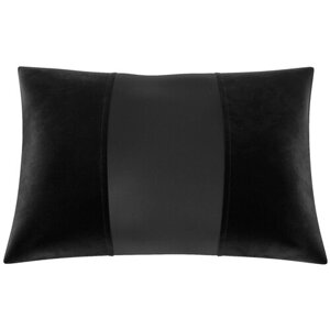 Автомобильная подушка для Hyundai Elantra 3 (XD) тагаз. Экокожа. Середина: чёрная гладкая экокожа. Боковины: чёрная алькантара. 1 шт.
