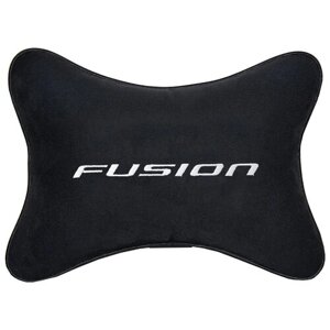 Автомобильная подушка на подголовник алькантара Black с логотипом автомобиля FORD Fusion