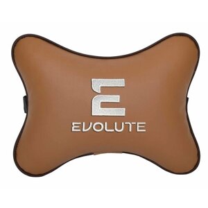 Автомобильная подушка на подголовник экокожа Fox с логотипом автомобиля EVOLUTE