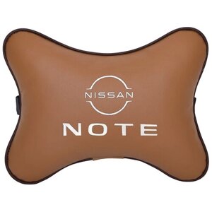 Автомобильная подушка на подголовник экокожа Fox с логотипом автомобиля NISSAN Note