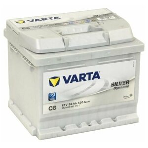 Автомобильные аккумуляторы Varta Silver Dynamic 52 Ач, Обратная полярность, размер (ДхШхВ)207*175*175