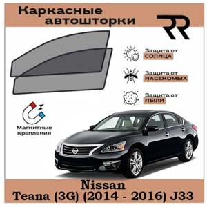 Автошторки RENZER для Nissan Teana (3G) (2014 - 2016) J33 Передние двери на магнитах. Сетки на окна, шторки, съемная тонировка для Ниссан