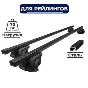 Багажник на крышу для Хендай Санта Фе 1 2000-2006 / Hyundai Santa Fe I 2000-2006 (Стальной) 125см / Интер / полный комплект