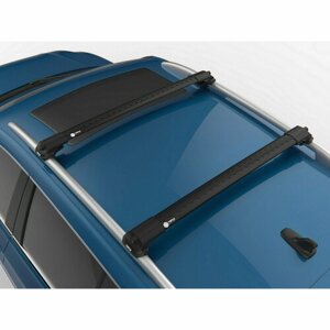 Багажник на крышу Пежо 308 2007-2013 на рейлинги, черный, Turtle Air-1