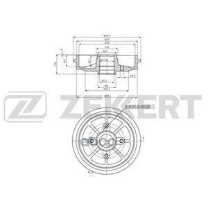 Барабан тормозной ZEKKERT BS5528 для Citroen C2, C3 I; Peugeot 1007, 208