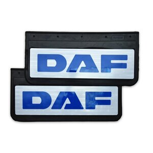 Брызговики передние светоотражающие DAF Черная резина с Синей надписью 520*250