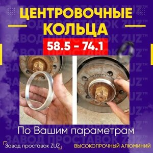 Центровочные кольца для дисков 58.5 - 74.1 (алюминиевые) 4шт. переходные центрирующие проставочные супинаторы на ступицу