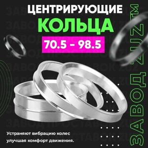 Центровочные кольца для дисков 70.5 - 98.5 (алюминиевые) 4шт. переходные центрирующие проставочные супинаторы на ступицу