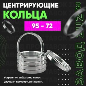 Центровочные кольца для дисков 95 - 72 (алюминиевые) 4шт. переходные центрирующие проставочные супинаторы на ступицу