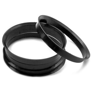 Центровочные кольца для дисков автомобильные, проставки колесные, высококачественный пластик, 76,1х74,1 BLACK 4 шт