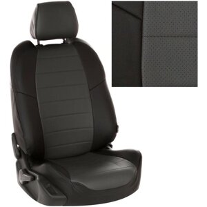 Чехлы на автомобильные сиденья Автопилот для Mazda 6 (GH) Sd c 07-12г. Экокожа / Черный + Темно-серый