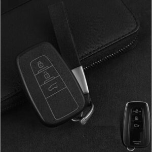 Чехол для автомобильного ключа Toyota Cаmry, Corolla, RАV-4, Prado, C-НR, CHR, Prius, Avalon (3 кнопки) Black