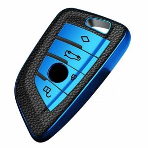 Чехол на ключ BMW / бмв G-серии TPU blue
