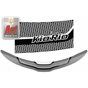 Дефлектор капота для Kia Rio седан 2015-2017 Серия Art черная