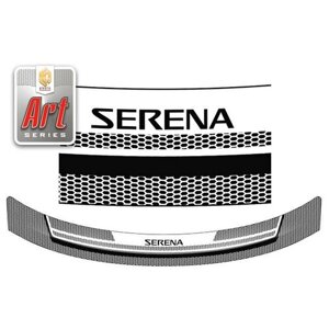 Дефлектор капота Серия "Art" белая Nissan Serena Год выпуска 2005-2010